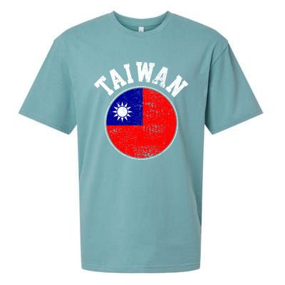 Taiwan Flag Vintage Gift Sueded Cloud Jersey T-Shirt