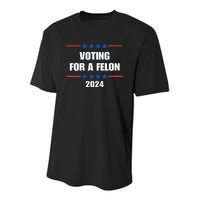 Trump Felon Voting For A Felon Trump 2024 Youth Performance Sprint T-Shirt