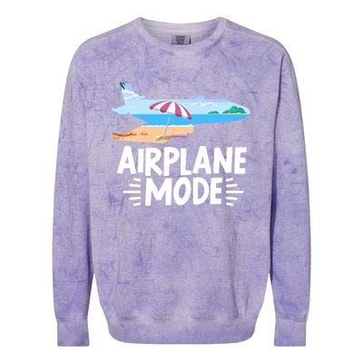 Traveller Flight Vacation Airplane Mode Meaningful Gift Colorblast Crewneck Sweatshirt