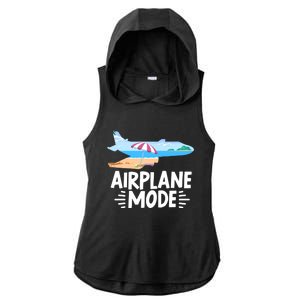 Traveller Flight Vacation Airplane Mode Meaningful Gift Ladies PosiCharge Tri-Blend Wicking Draft Hoodie Tank