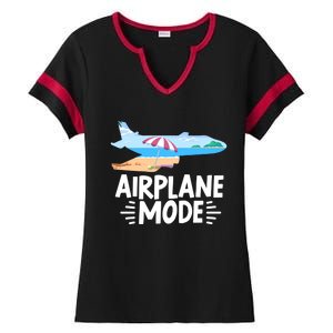 Traveller Flight Vacation Airplane Mode Meaningful Gift Ladies Halftime Notch Neck Tee