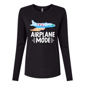 Traveller Flight Vacation Airplane Mode Meaningful Gift Womens Cotton Relaxed Long Sleeve T-Shirt