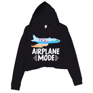 Traveller Flight Vacation Airplane Mode Meaningful Gift Crop Fleece Hoodie