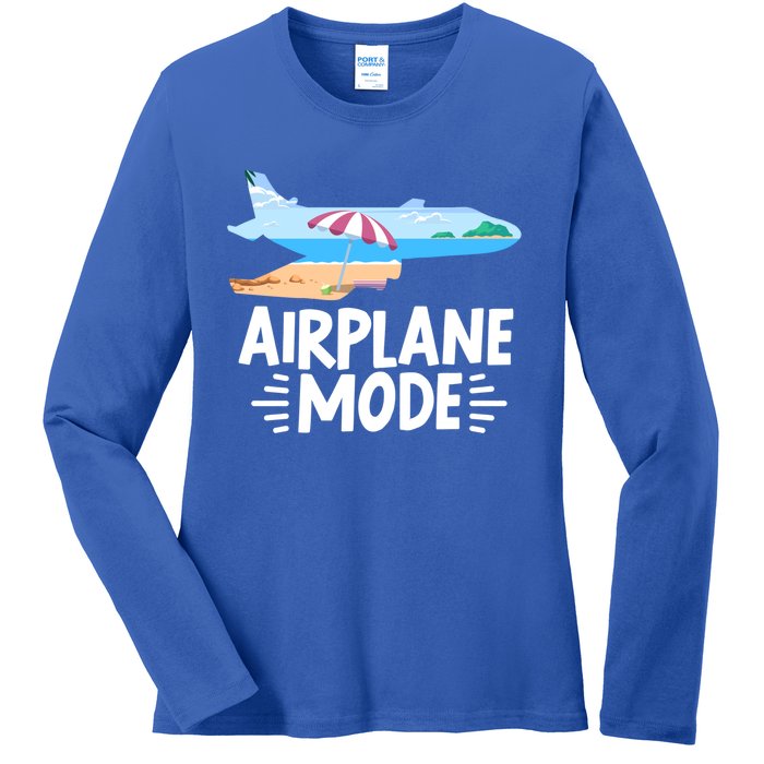 Traveller Flight Vacation Airplane Mode Meaningful Gift Ladies Long Sleeve Shirt