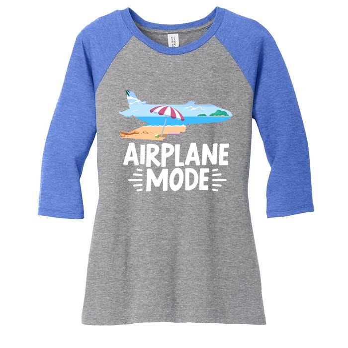 Traveller Flight Vacation Airplane Mode Meaningful Gift Women's Tri-Blend 3/4-Sleeve Raglan Shirt