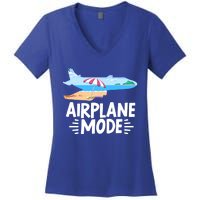 Traveller Flight Vacation Airplane Mode Meaningful Gift Women's V-Neck T-Shirt