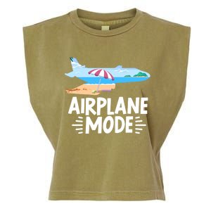 Traveller Flight Vacation Airplane Mode Meaningful Gift Garment-Dyed Women's Muscle Tee