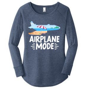 Traveller Flight Vacation Airplane Mode Meaningful Gift Women's Perfect Tri Tunic Long Sleeve Shirt