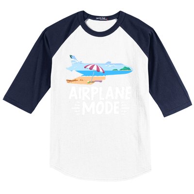 Traveller Flight Vacation Airplane Mode Meaningful Gift Baseball Sleeve Shirt