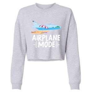 Traveller Flight Vacation Airplane Mode Meaningful Gift Cropped Pullover Crew