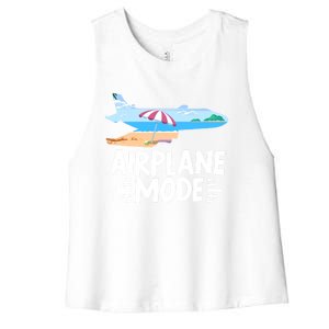 Traveller Flight Vacation Airplane Mode Meaningful Gift Women's Racerback Cropped Tank