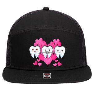 Tooth Fairy Valentine's Day Dentist Dear Dental Assistant 7 Panel Mesh Trucker Snapback Hat