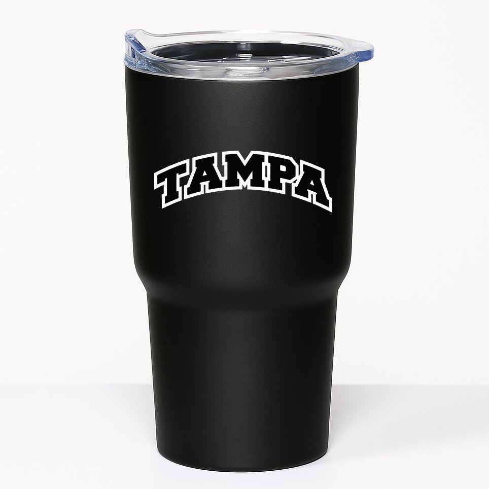 Tampa Florida Varsity Style Vintage Red Tumbler