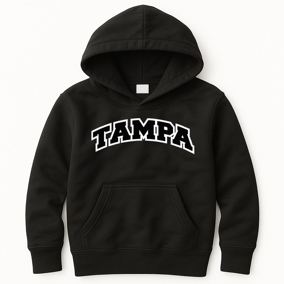 Tampa Florida Varsity Style Vintage Red Kids Hoodie