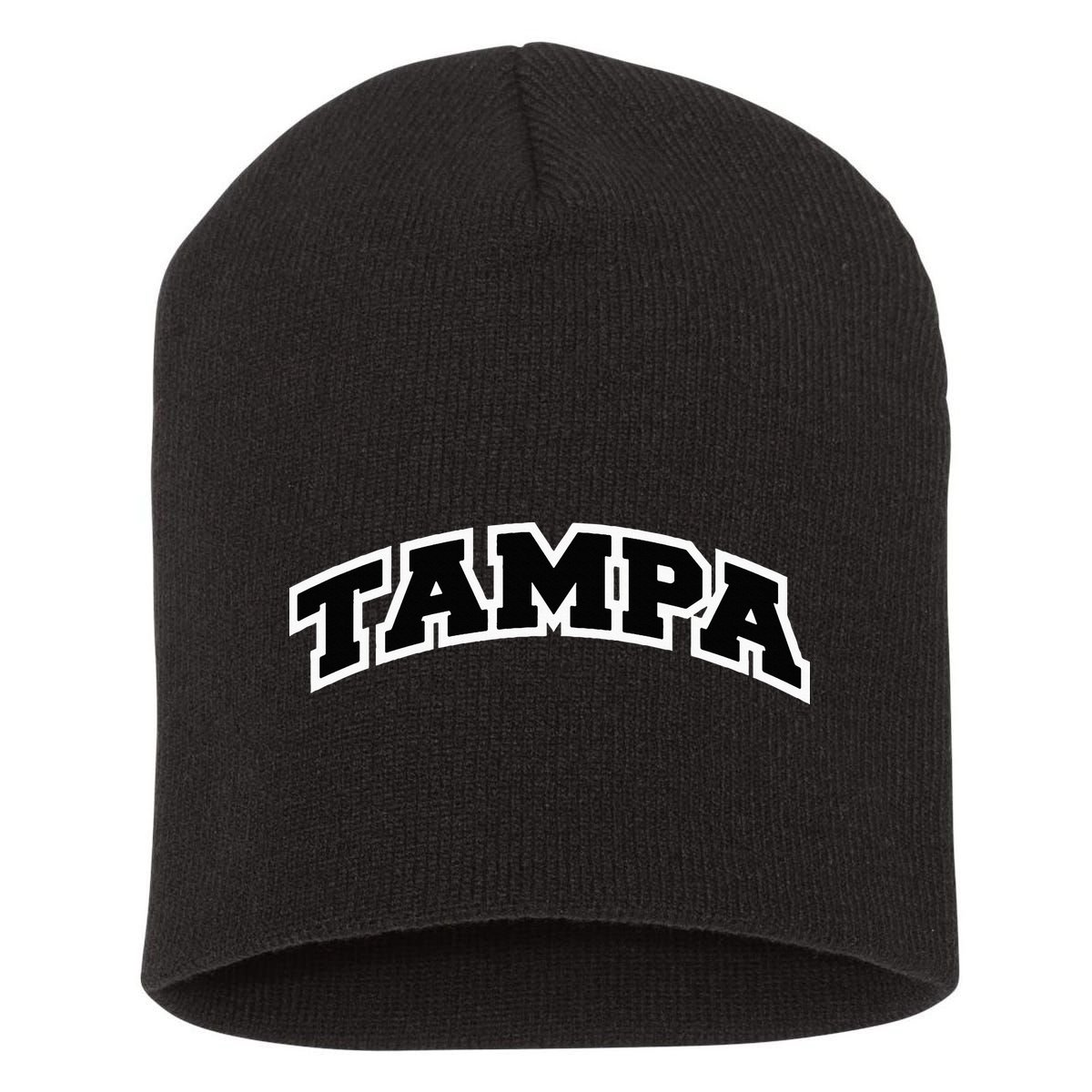 Tampa Florida Varsity Style Vintage Red Short Acrylic Beanie
