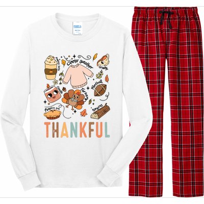 Thankful Fall Vibes Thanksgiving Long Sleeve Pajama Set