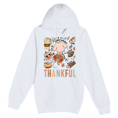 Thankful Fall Vibes Thanksgiving Premium Pullover Hoodie