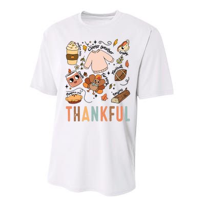 Thankful Fall Vibes Thanksgiving Performance Sprint T-Shirt