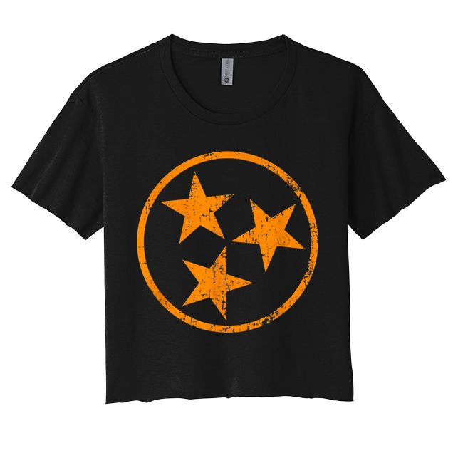 Tennessee Flag Vintage Grunge Distressed Graphic Crop Top