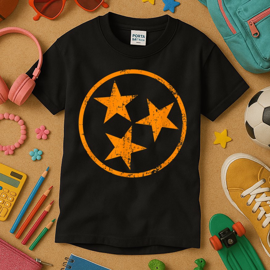 Tennessee Flag Vintage Grunge Distressed Graphic Kids T-Shirt