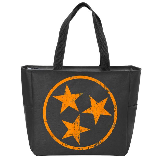 Tennessee Flag Vintage Grunge Distressed Graphic Zip Tote Bag