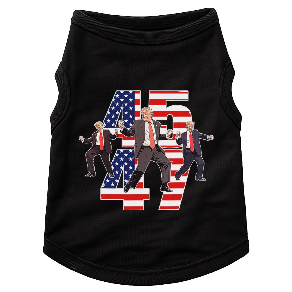 Trump Funny Victory Dance Trump Dancing America 47 Doggie Tank