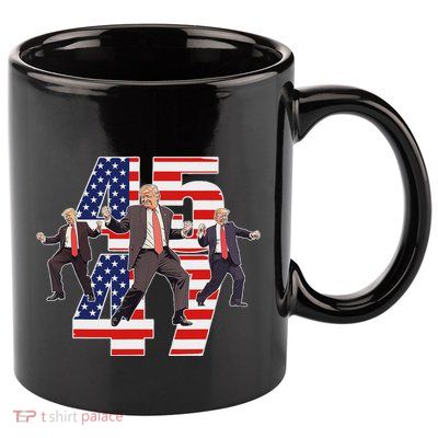 Trump Funny Victory Dance Trump Dancing America 47 11oz C Handle Ceramic Mug