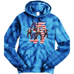 Trump Funny Victory Dance Trump Dancing America 47 Tie Dye Hoodie