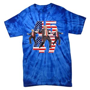 Trump Funny Victory Dance Trump Dancing America 47 Tie-Dye T-Shirt