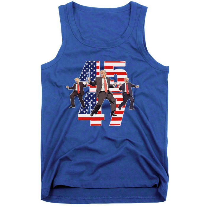 Trump Funny Victory Dance Trump Dancing America 47 Tank Top