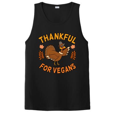 Thankful For Vegans Funny Turkey Thanksgiving Family Graphic Gift PosiCharge Competitor Tank