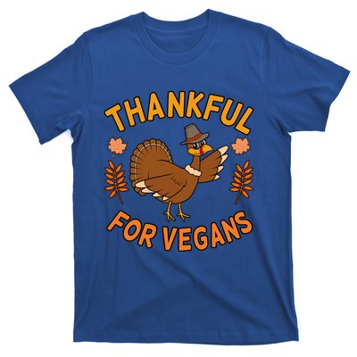 Thankful For Vegans Funny Turkey Thanksgiving Family Graphic Gift T-Shirt