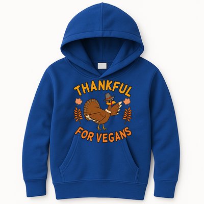 Thankful For Vegans Funny Turkey Thanksgiving Family Graphic Gift Kids Hoodie