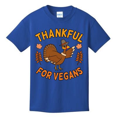 Thankful For Vegans Funny Turkey Thanksgiving Family Graphic Gift Kids T-Shirt