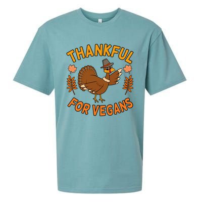 Thankful For Vegans Funny Turkey Thanksgiving Family Graphic Gift Sueded Cloud Jersey T-Shirt