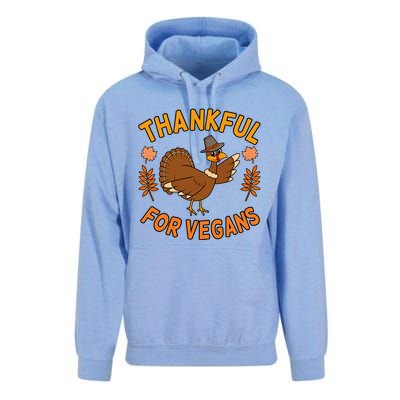 Thankful For Vegans Funny Turkey Thanksgiving Family Graphic Gift Unisex Surf Hoodie