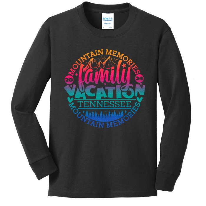 Tennessee Family Vacation Road Trip 2024 Mountain Gatlinburg Kids Long Sleeve Shirt