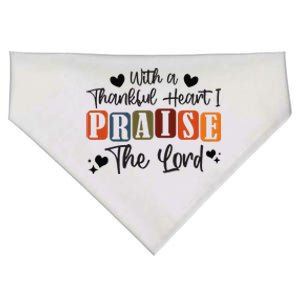 Thanksgiving Fall With A Thankful Heart I Praise To The Lord USA-Made Doggie Bandana