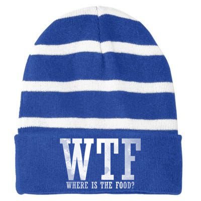 Thanksgiving Funny Wtf Where Is The Food Gift Striped Beanie with Solid Band