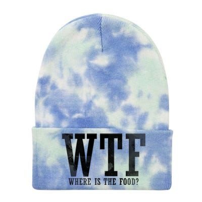 Thanksgiving Funny Wtf Where Is The Food Gift Tie Dye 12in Knit Beanie