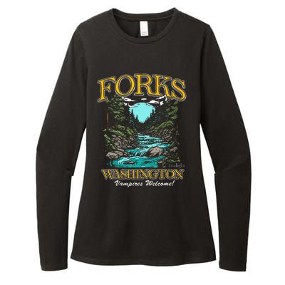 Twilight Forks Washington Vampires Welcome Womens CVC Long Sleeve Shirt