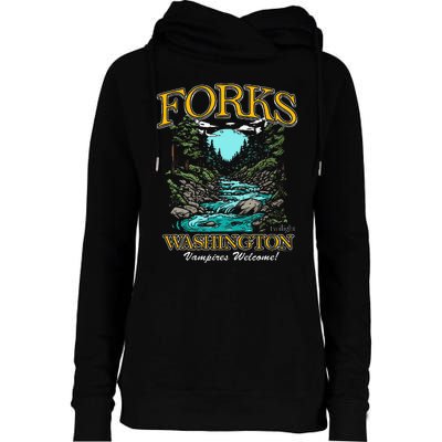 Twilight Forks Washington Vampires Welcome Womens Funnel Neck Pullover Hood