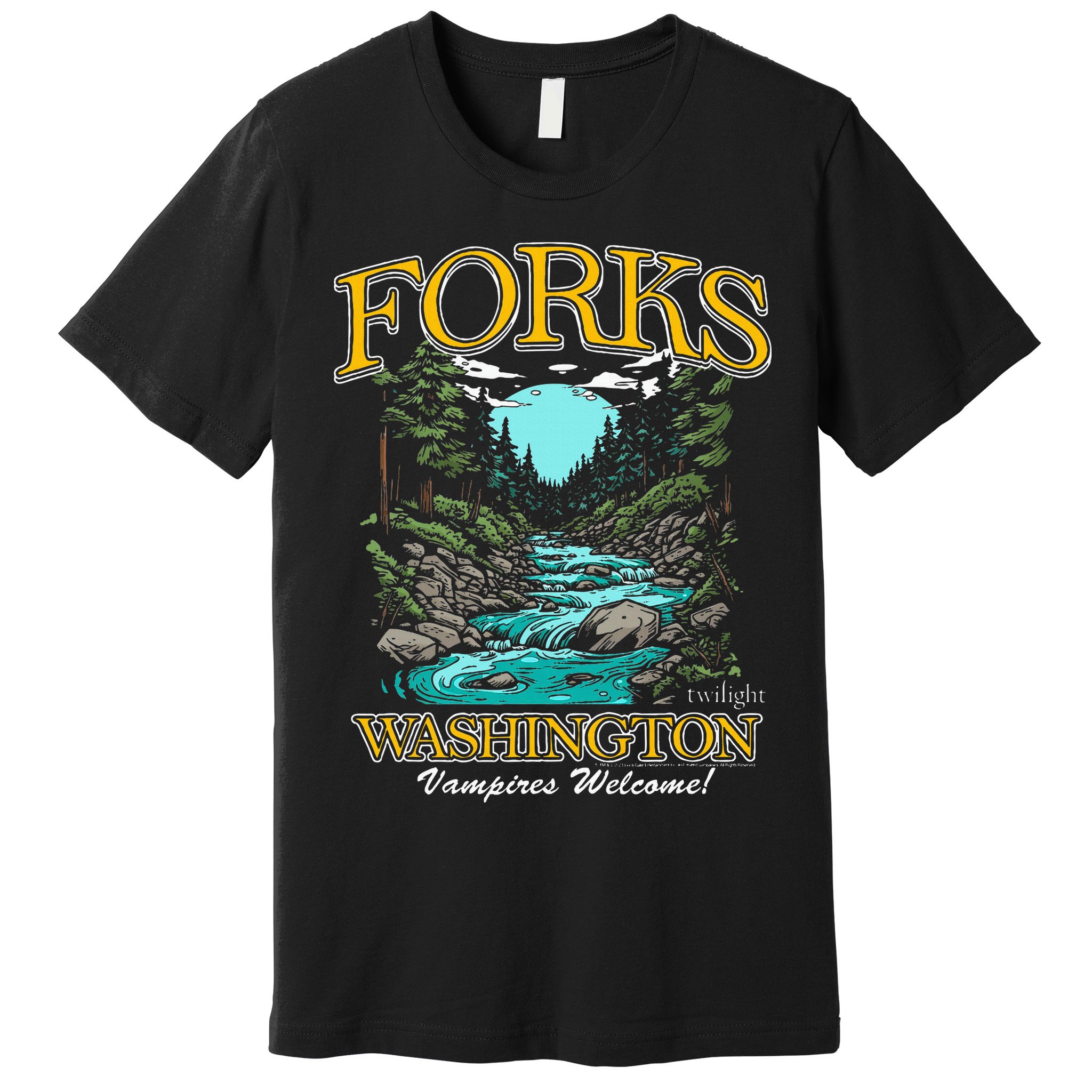 Twilight Forks Washington Vampires Welcome Premium T-Shirt