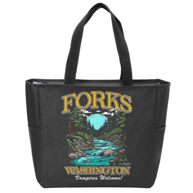 Twilight Forks Washington Vampires Welcome Zip Tote Bag