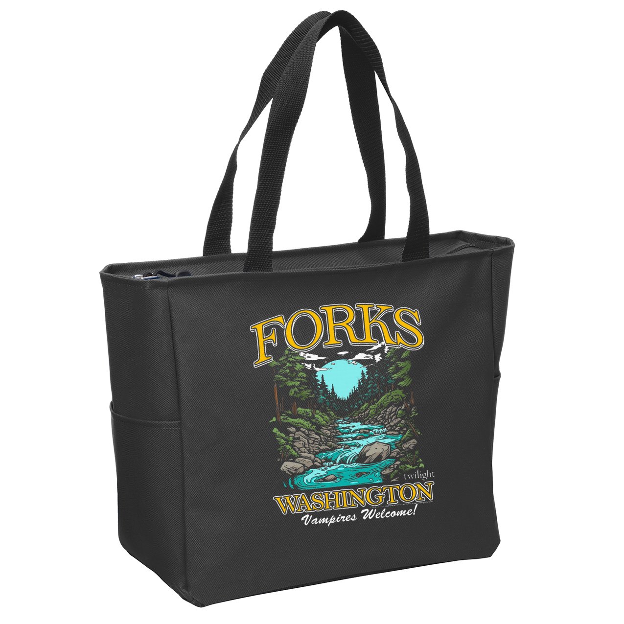 Twilight Forks Washington Vampires Welcome Zip Tote Bag