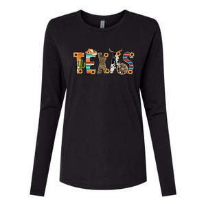 Texas For Women Cactus Texas For Girl Texas Yall Womens Cotton Relaxed Long Sleeve T-Shirt