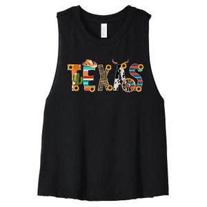 Texas For Women Cactus Texas For Girl Texas Yall Women's Racerback Cropped Tank