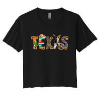 Texas For Women Cactus Texas For Girl Texas Yall Women's Crop Top Tee