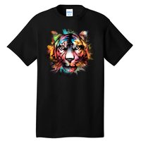 Tiger Face Watercolor Tall T-Shirt