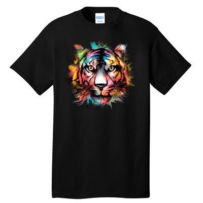 Tiger Face Watercolor Tall T-Shirt